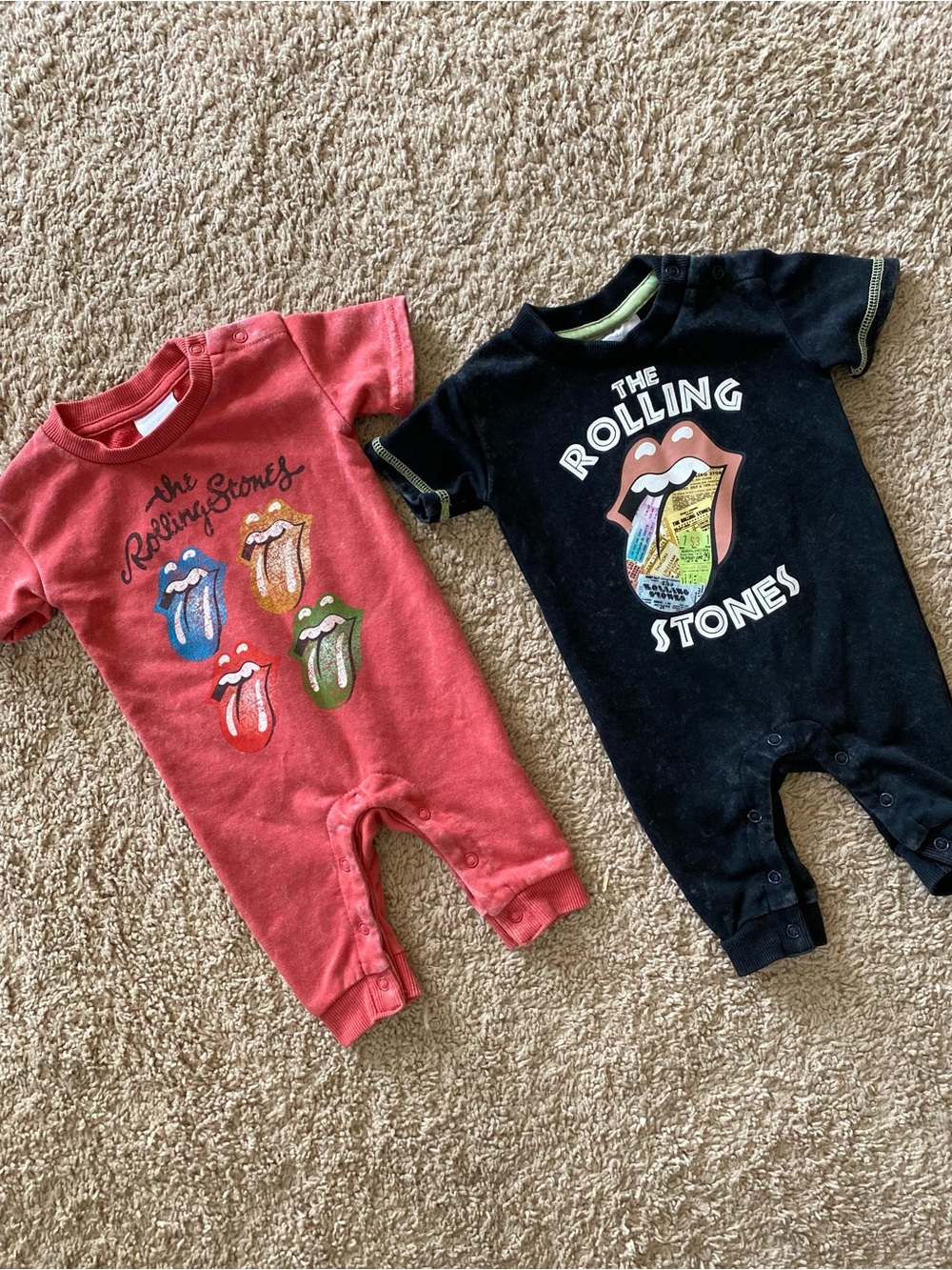 The Rolling Stones Baby One piece rompers Set of 2 size 0-3 months